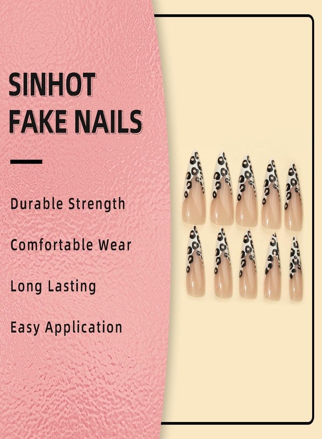 SINHOT Stiletto Press-on Nails, 24pcs Multi-colored Leopard Print Glossy Acrylic Nails, Full Cover Nail, Plastic Material, False Nails - Image 5